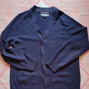 Men's Navy Cardigan Sweater